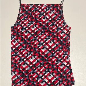 A. Byer Red and Black Checkered Tank Top
